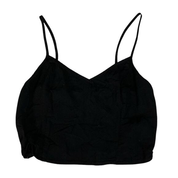 Hollister Size Small Black Crop Tank Top Adjustable Strap Smock Back Layering - Picture 10 of 10